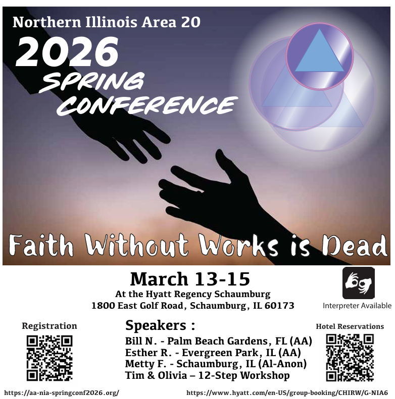 Empowering image with conference dates and speaker list.